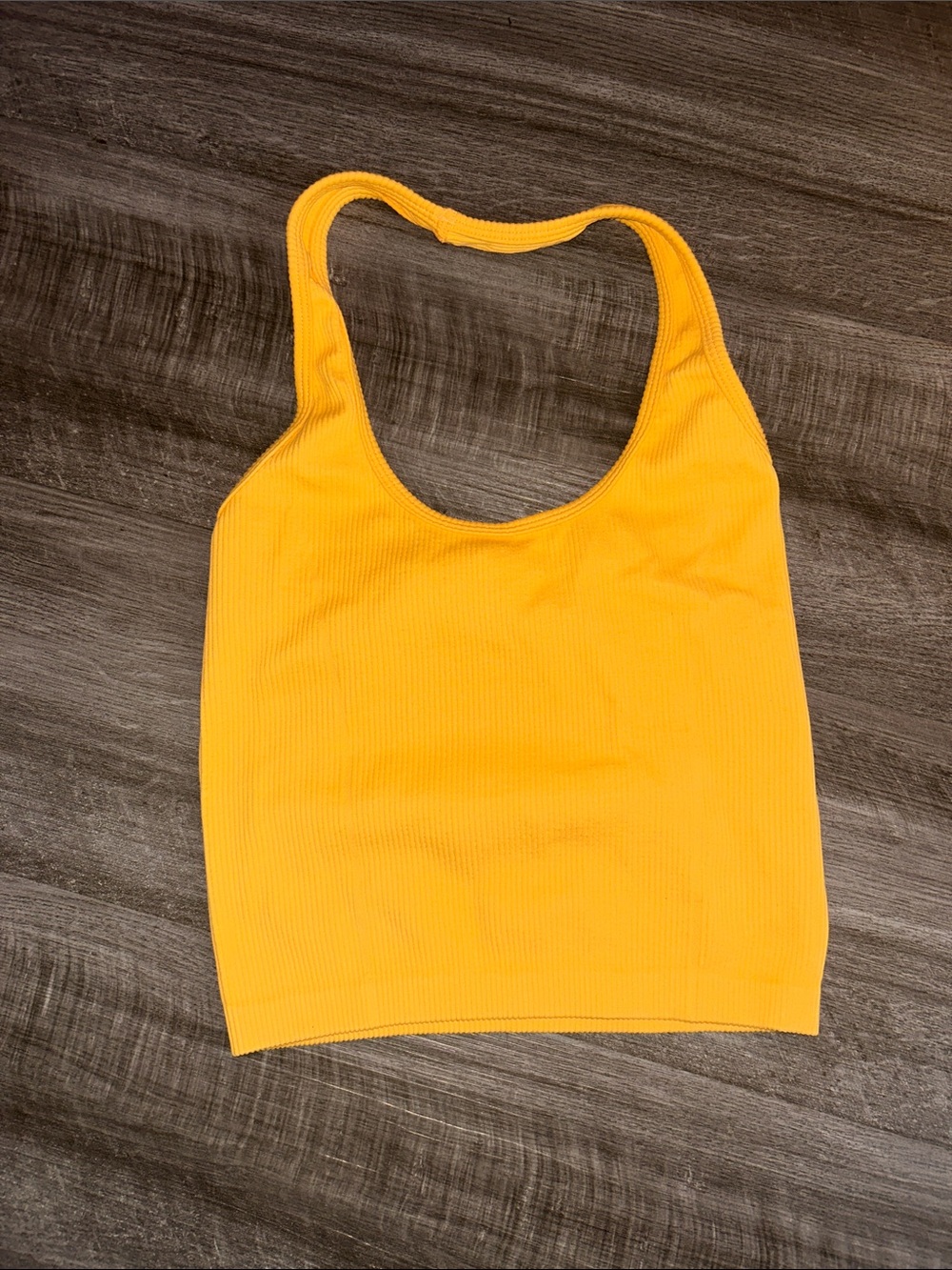 AE Orange Ribbed Halter Tank Top